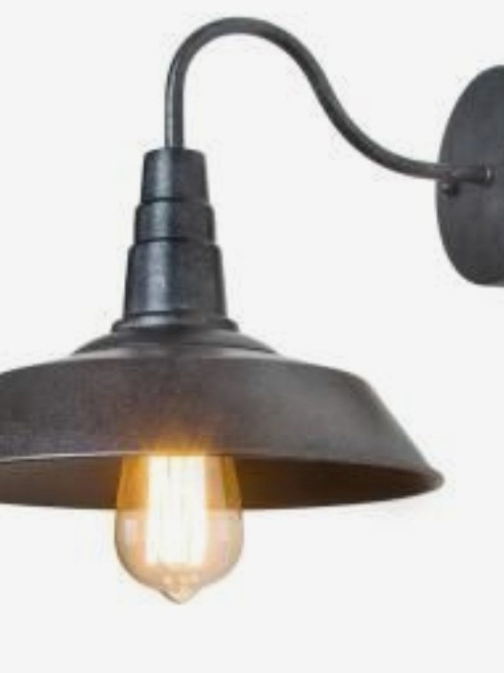 New - Open Box - Industrial Wall Sconce Light - Black Metal Speckled Finish